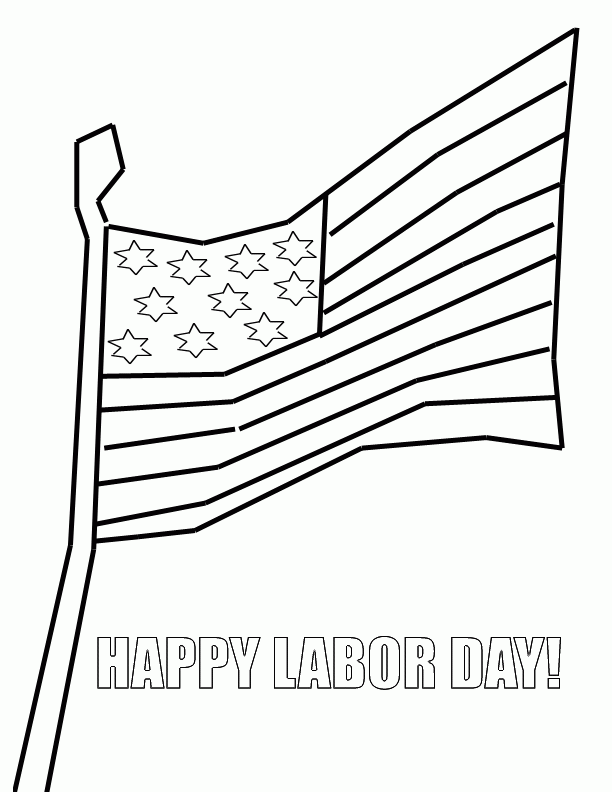 American Labor Day Flag coloring page